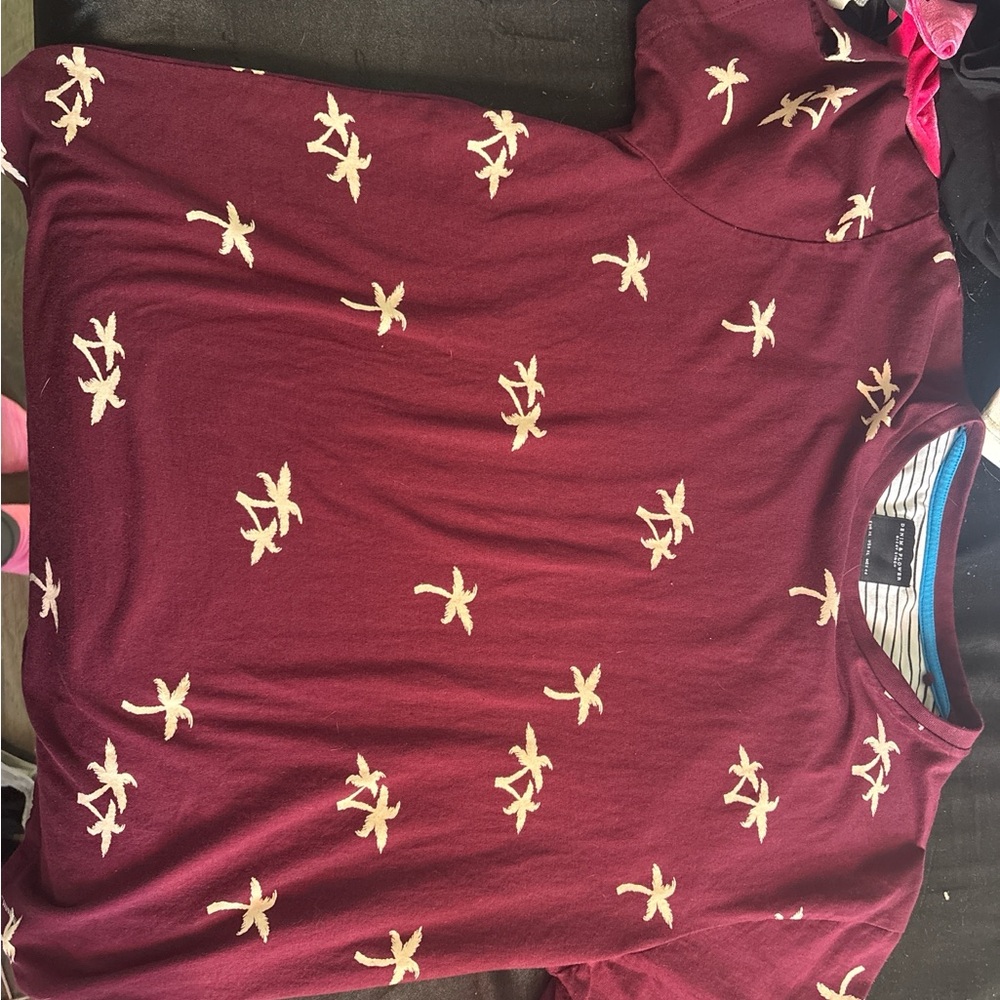 Denim & Flower Maroon Palm Tree Polo